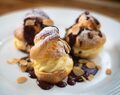 Profiteroles with Hot Chocolate Sauce 
