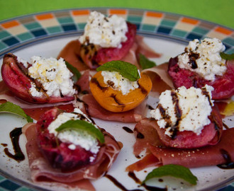 Serranoskinka med Persika och Ricotta