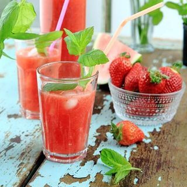 Vattenmelon och jordgubbar
