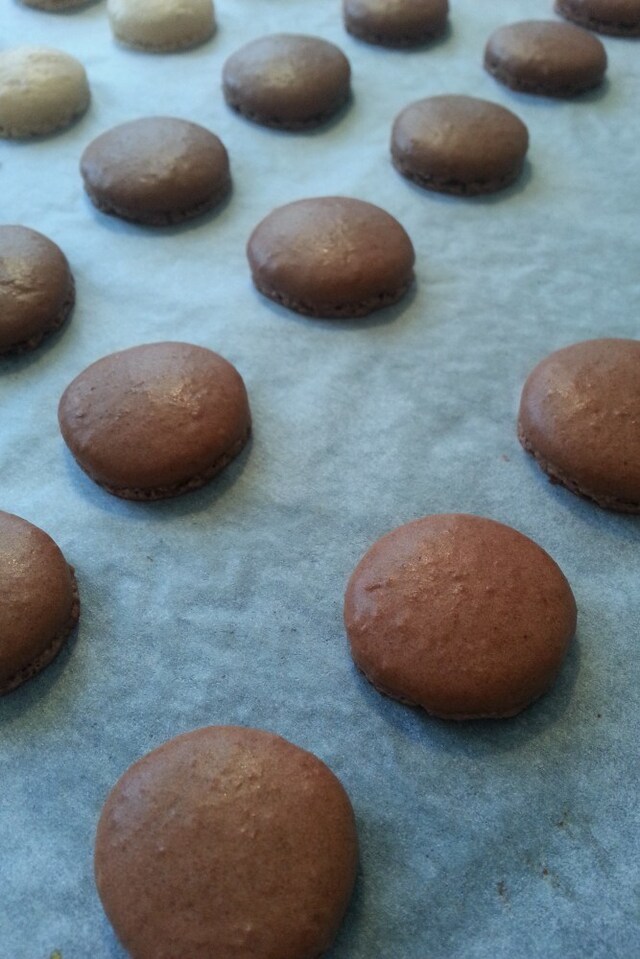 Macaroons Espresso & choklad samt Kanel & hallonganache