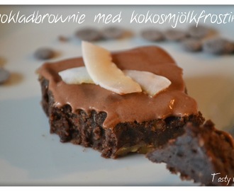 Chokladbrownie med kokosmjölksfrosting (gluten- och mjölkfri)