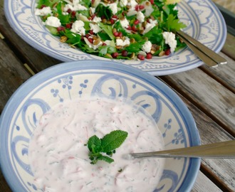 Grillsallad och rädistsatsiki