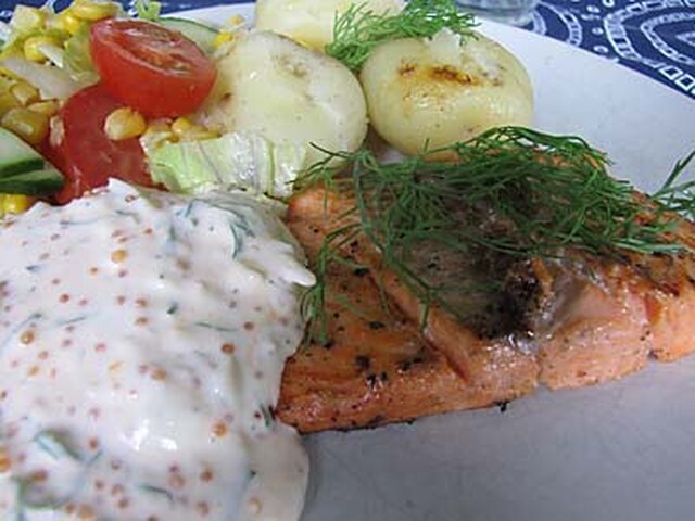 Stekt snabbgravad lax