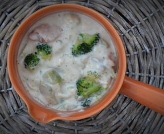 Pastasås med kassler, broccoli och spenat!