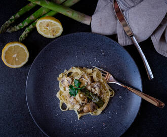 Pasta med Sparris och Svamp