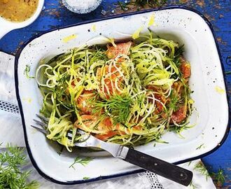 Squashpasta med gravlax