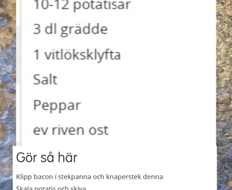 Kasslergratäng med potatis från Matklubben