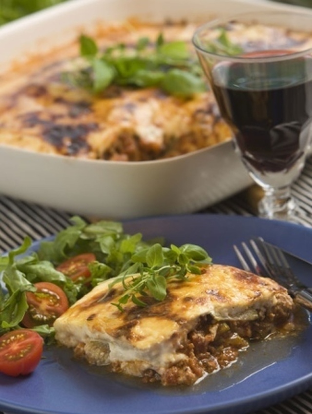 Moussaka med squash och lammfärs