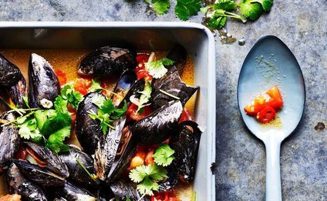 Marockanska musslor med tomat