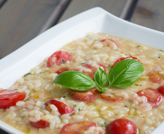 Veckans vegetariska: Tomatrisotto med tabasco och basilika