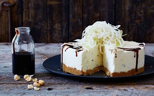 Fryst blue cheesecake med päron