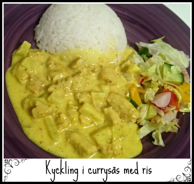 Kyckling i currysås med ris