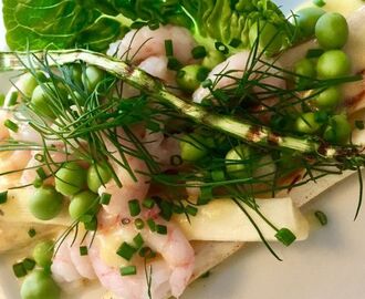 Hvide asparges med grønlandske rejer og hollandaisesauce - Madfilosofie | Hvide asparges, Asparges, Rejer