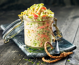 Coleslaw på brysselkål med wasabi