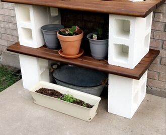 Cinder Block Garden | Tijolo jardim, Pátio diy, Projeto paisagístico para o quintal