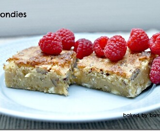 Blondies - brownies med vit choklad och pekannötter