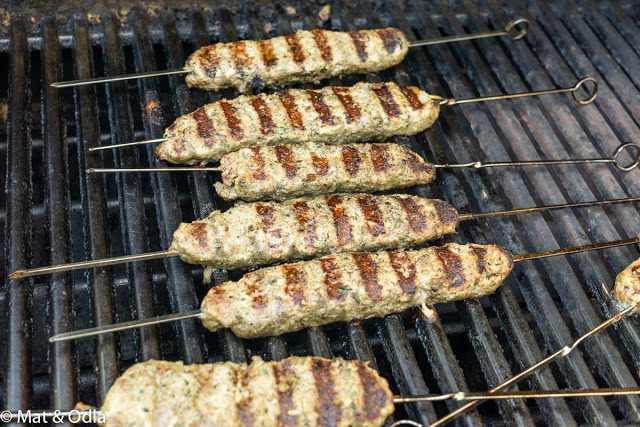 Shish kebab - grillade lammfärsspett