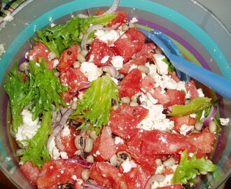 Feta- och melonsallad