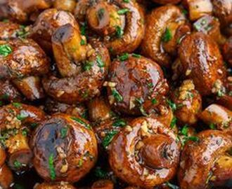 Balsamic Soy Roasted Garlic Mushrooms