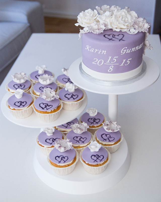 Tårta och cupcakes till Karin och Gunnar