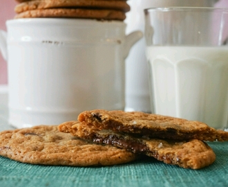 Chocolatechip cookies med nutella och dulce de leche