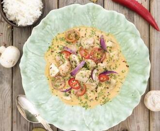 Chicken Tom Kha Gai med kokosmjölk och chili