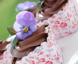 Chokladcuppis med fudge frosting o chokladmynta