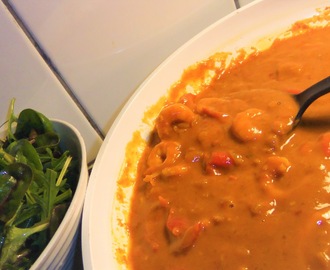 Currygryta med räkor