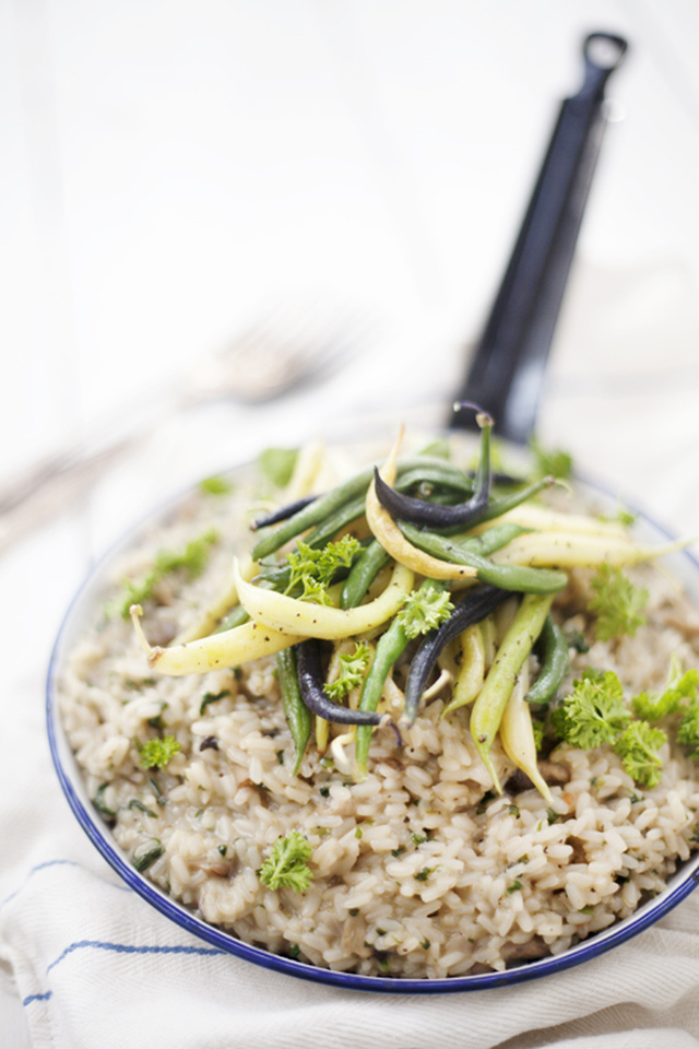 Champinjonrisotto med ramslök