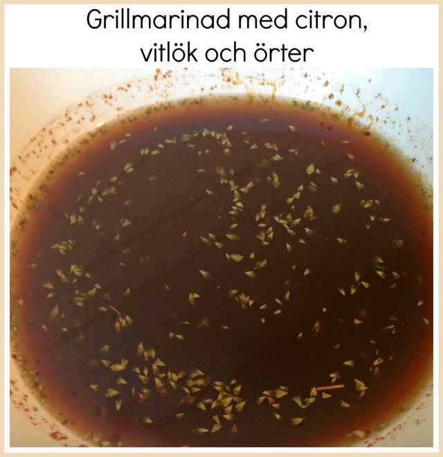 Grillmarinad med citron, vitlök och örter