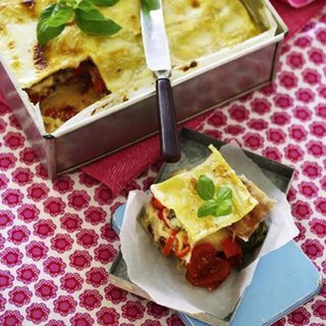Lasagne med tomat och paprika