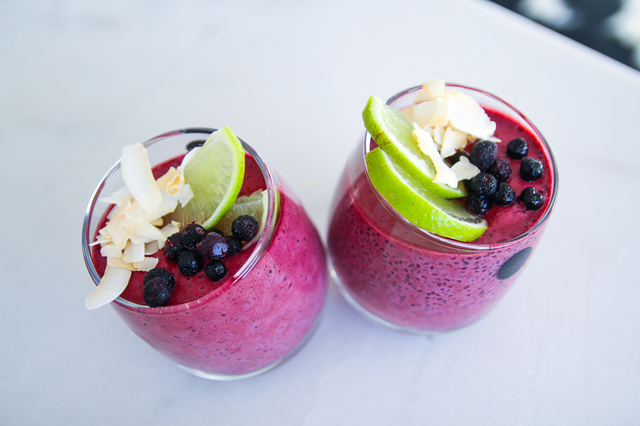 Blueberry lime chia pudding