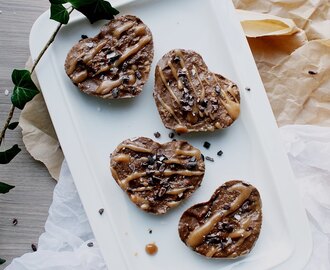 4-layer Vegan Maca Hearts w Chocolate Avocado Cream & Sea Salt