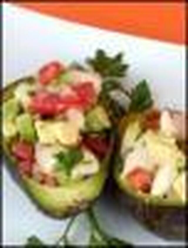 Avocado fylld med ceviche (mexikansk)