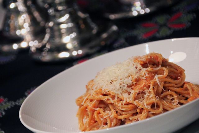 Spaghetti med silkestofusås