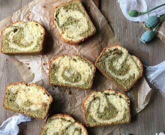 Marmorerad sockerkaka med Matcha japanskt grönt te