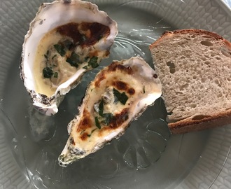 Recept: gratinerade ostron med Västerbottensost och ramslök