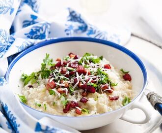 Sandras risotto med fänkål och stekt sidfläsk