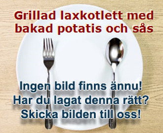 Grillad laxkotlett med bakad potatis och sås