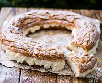 Paris-brest fylld med päron- & mascarponekräm