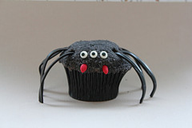 Cupcakes spider till halloween
