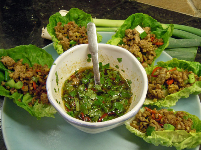 Chilli beef lettuce wraps