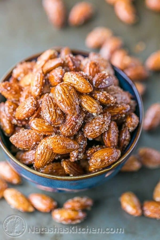 Spiced Honey Roasted Almonds