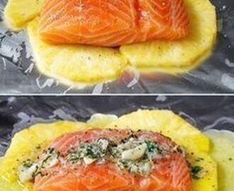 Lemon Garlic Butter Salmon in Foil with Pineapple | Fish recipes, Recipes, Food