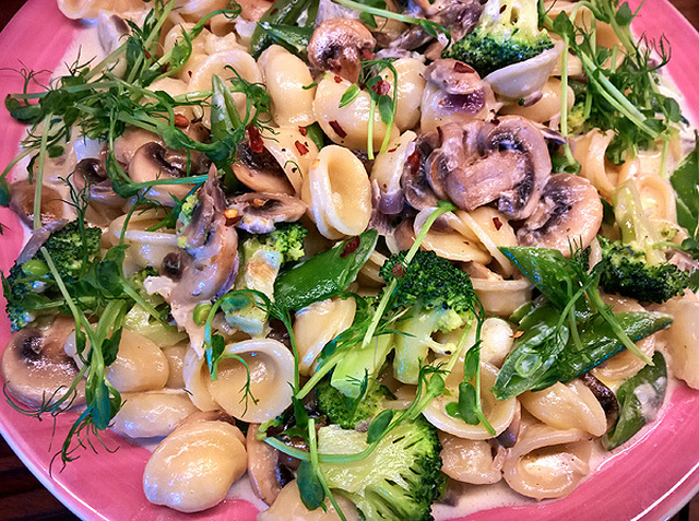 Krämig pastasås med Broccoli, blomkål och champinjoner