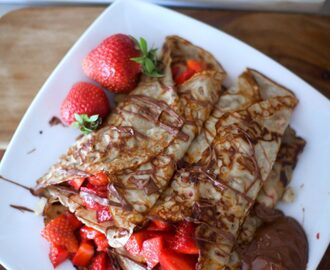 Crepes med jordgubbsmarmelad & Crepes med Nutella