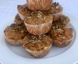 Muffins med søtpotet, gulrot og chili