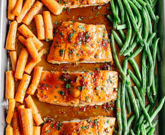 Sheet Pan Ginger Soy Glazed Salmon