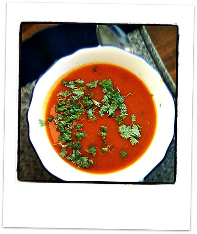 Soppa pa sötpotatis och tomater