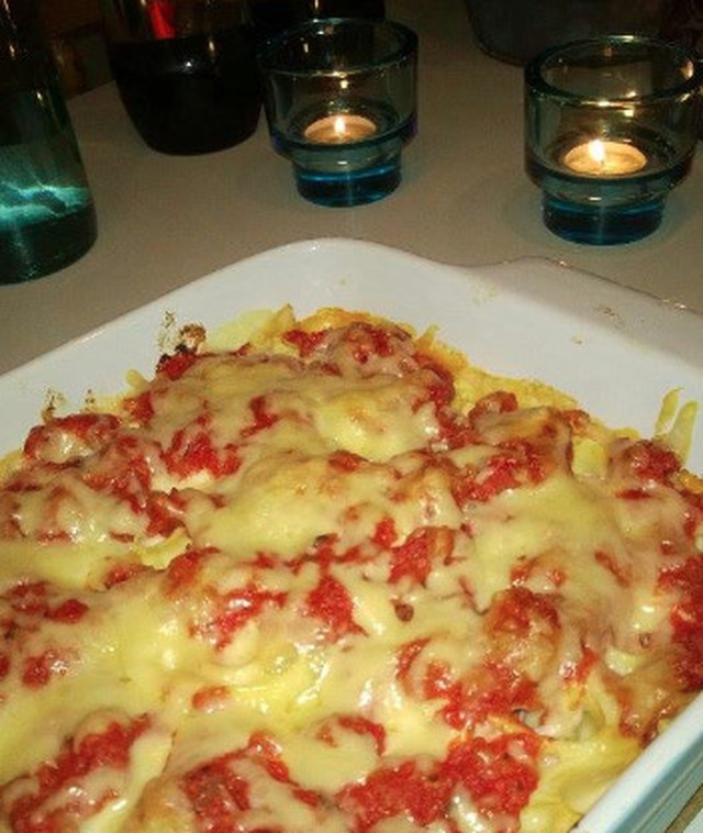 Delizie - pastastubbar med skinka, zucchini och ost